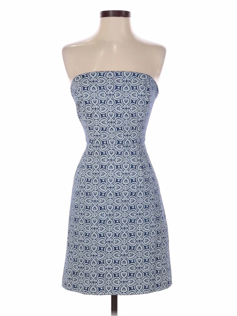 Vineyard Vines Tile Indigo Strapless Dress Size 6
